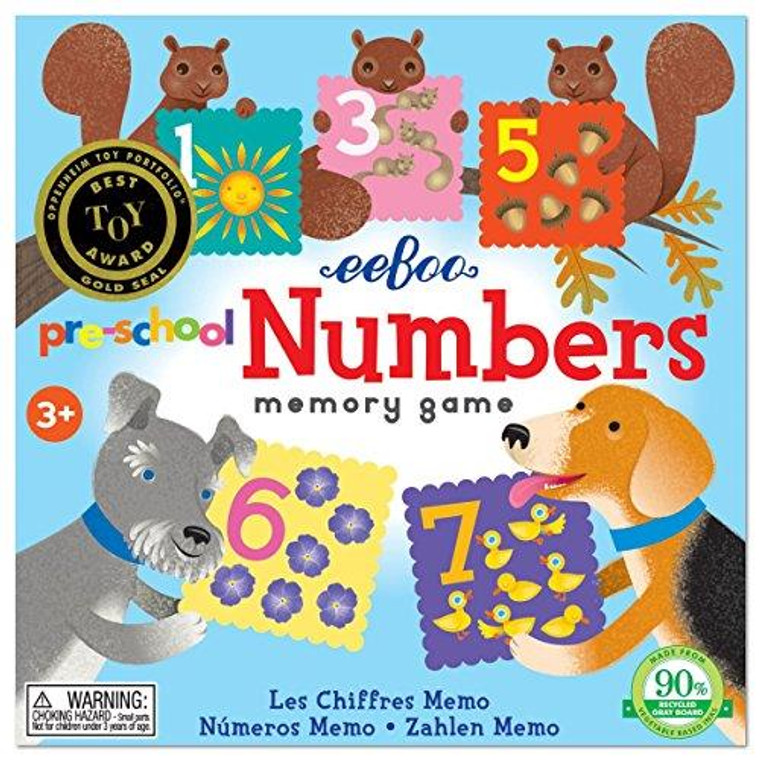 Eeboo Pre-School Number Memory Game - 689196504983
