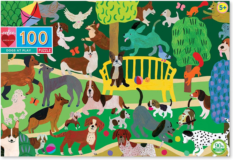 Eeboo Dogs At Play 100 pc Puzzle - 689196510281