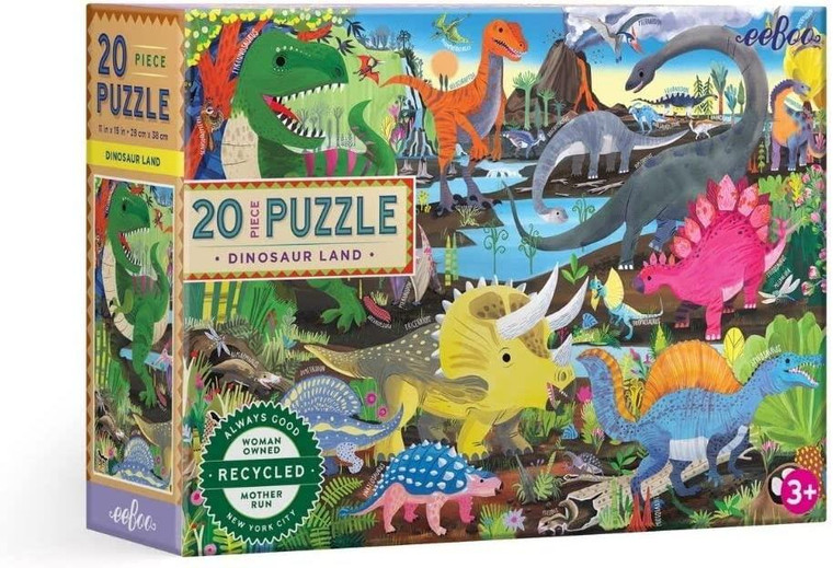 Eeboo Dinosaur Land 20pc Puzzle - 689196512865