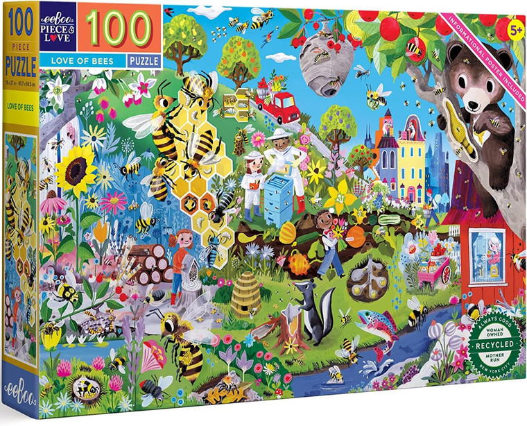 Eeboo Love Of Bees 100pc Puzzle - 689196513251