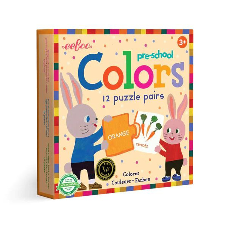 Eeboo Preschool Colors Puzzle Pairs - 689196508844