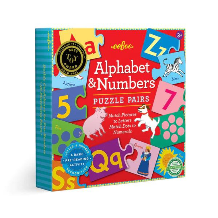 Eeboo Alphabet & Number Puzzle Pairs - 689196509735