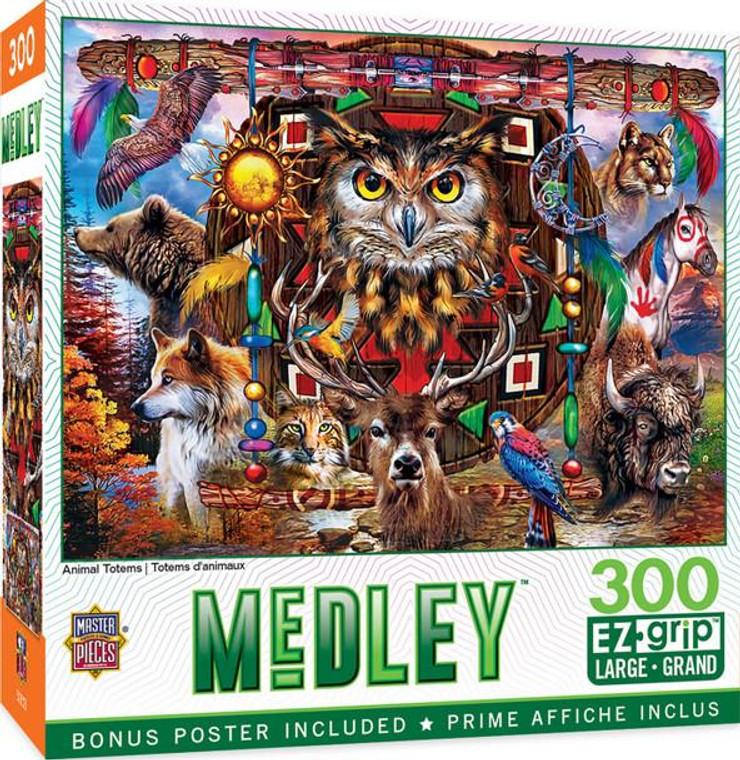 Master Piece Puzzle Animal Totems 300pc Puzzle - 705988320354