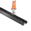 Illustration of extruded aluminum hardware Angled Cargo L Track LT631776 in black powdercoat finish with hook & strap