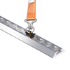 Illustration of extruded aluminum hardware Angled Cargo L Track LT631776 in mill finishwith hook & strap