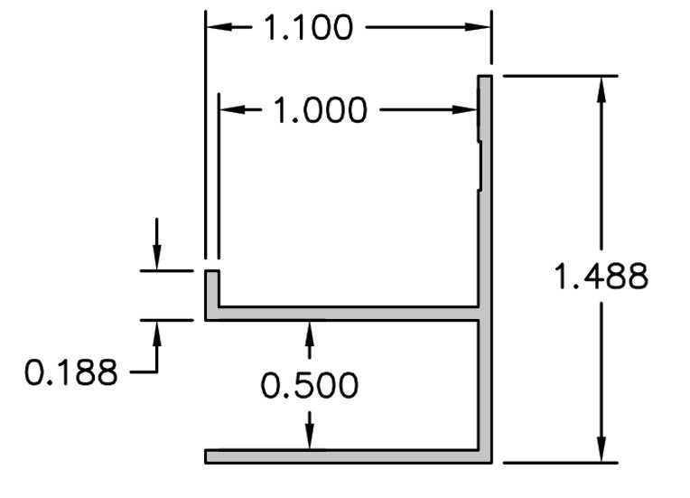 Aluminum Millwork Flanged F Reveal Trim – 1