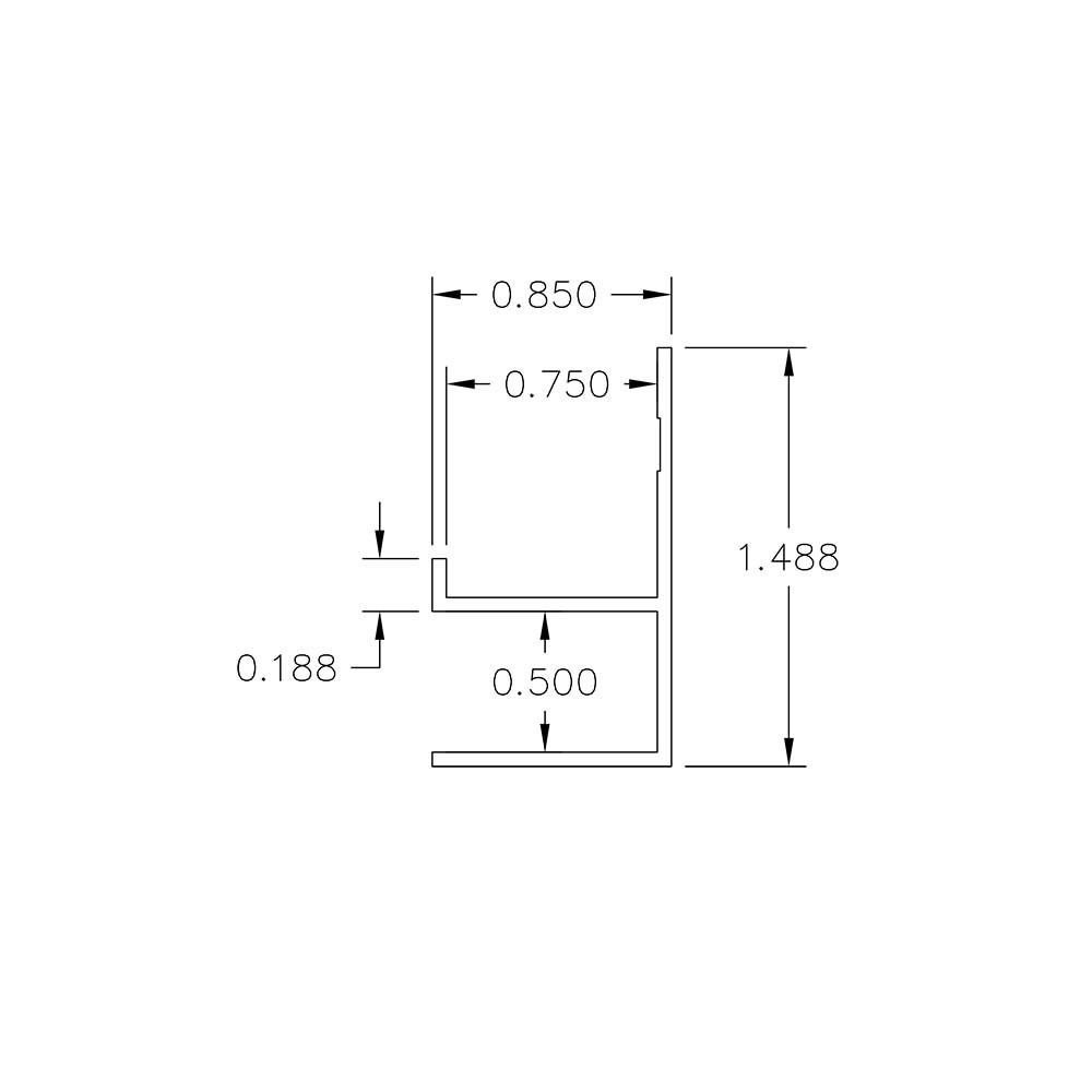 F-Bar (Flanged) - Millwork: 7/8