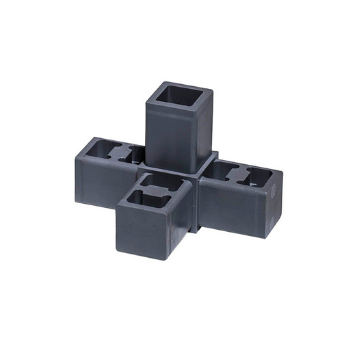 Press Fit Tubing Connectors: 4-Way Corner Connector
