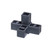 Press Fit Tube 4-Way Corner Connector