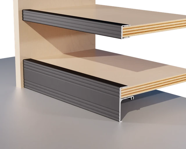 Aluminum Base Support Shelf Stiffener - installed