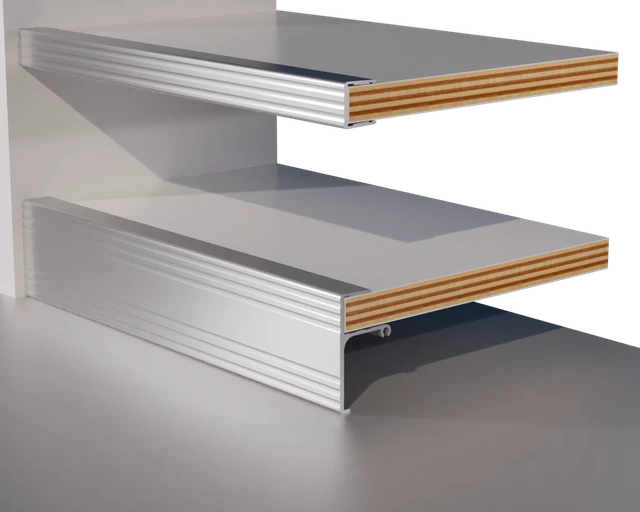 Aluminum Base Support Shelf Stiffener - installed