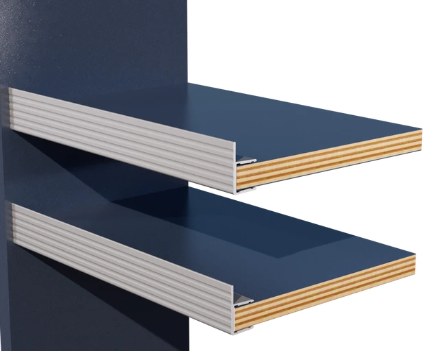 Aluminum Safety Edge Shelf Stiffener - installed