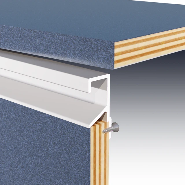Angled Drawer Pull aluminum pull - installed