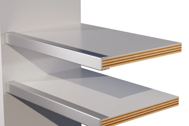 Aluminum Smooth Shelf Stiffener - installed