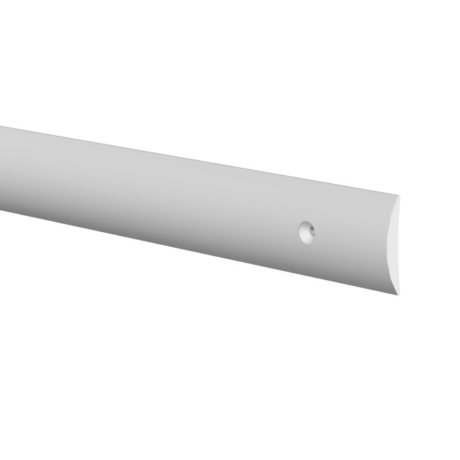 Illustration of extruded aluminum trim Round Edge Trim RET63500- in clear anodize finish