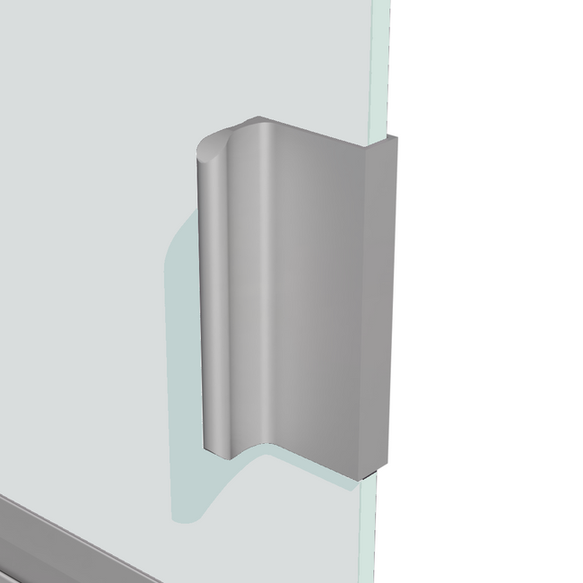 illustration of extruded aluminum hardware 1/4" Cap Pull Handle in clear anodize finish