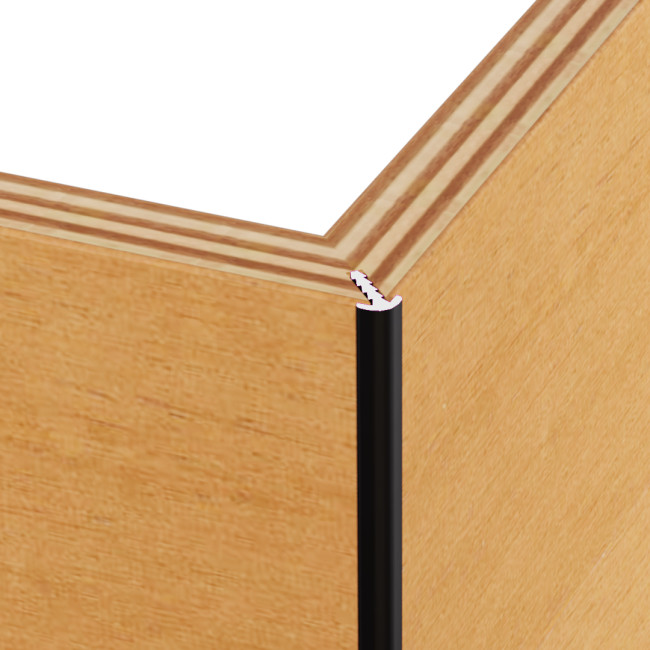 illustration of Corner Bead Molding Aluminum Extruded Hardware CB638608 in Clear Anodized Finish