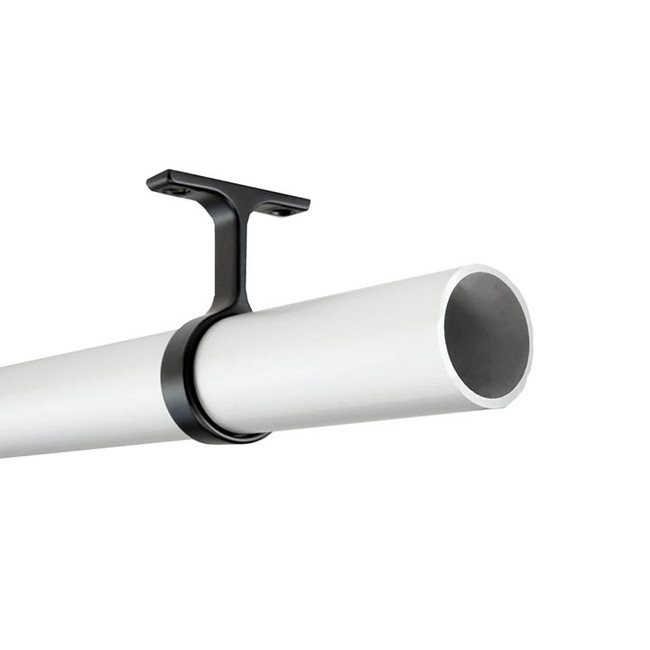 Closet Rod - RCR63-96BR Closet Rod Hardware pictured in Black Anodized Finish