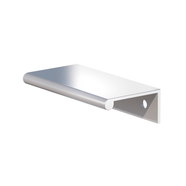 Illustration of Aluminum Hardware Tab Drawer Pull PTD63 in Bright Chrome Finish