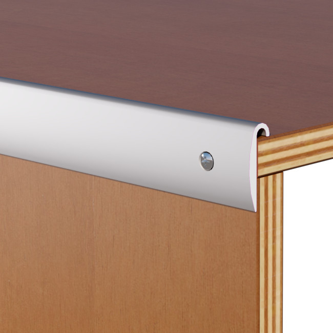 Overlap Edge Trim - ETO6309380375 Aluminum Extruded hardware illustrated in clear anodize finish