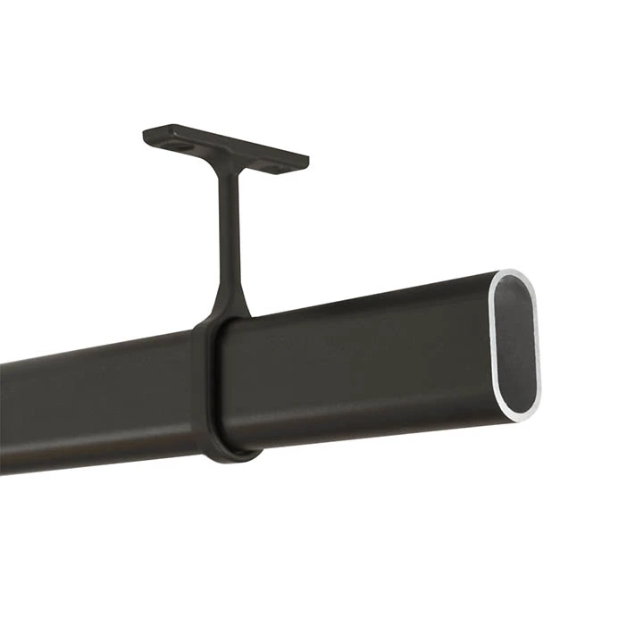 Oval aluminum closet rod in oil-rubbed bronze anodized
