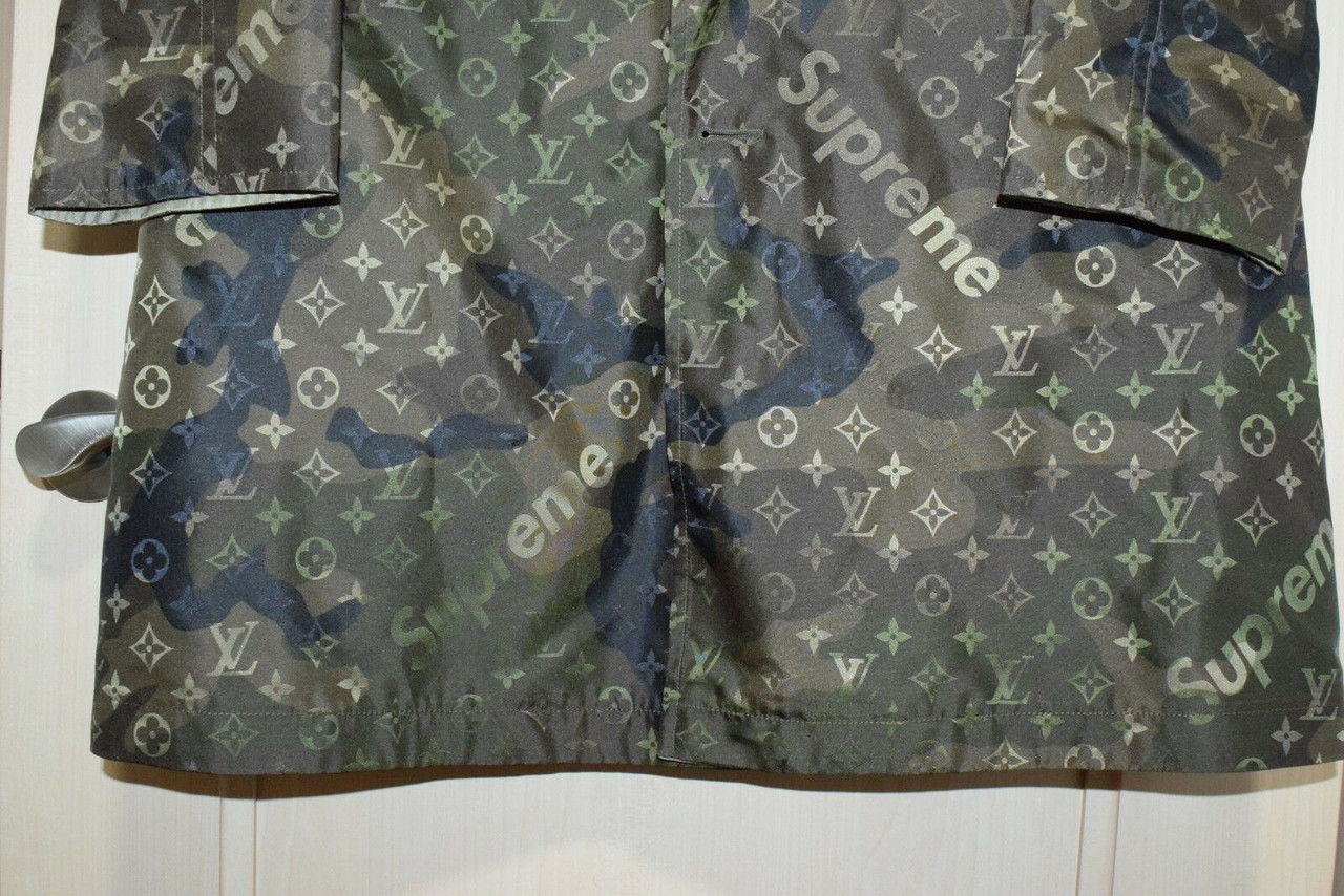 LOUIS VUITTON x Supreme LV casquette camouflage kaki vert coton France  #AH370