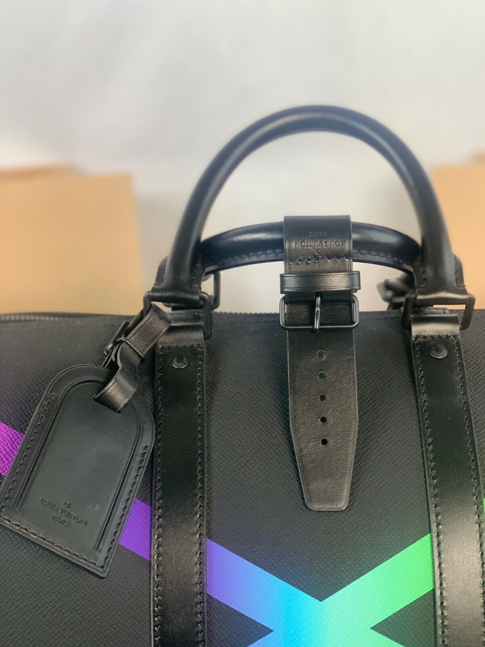 Louis Vuitton Virgil Abloh Rainbow X And Black Taiga Keepall 50 Bandoulière  Black Hardware, 2019 Available For Immediate Sale At Sotheby's