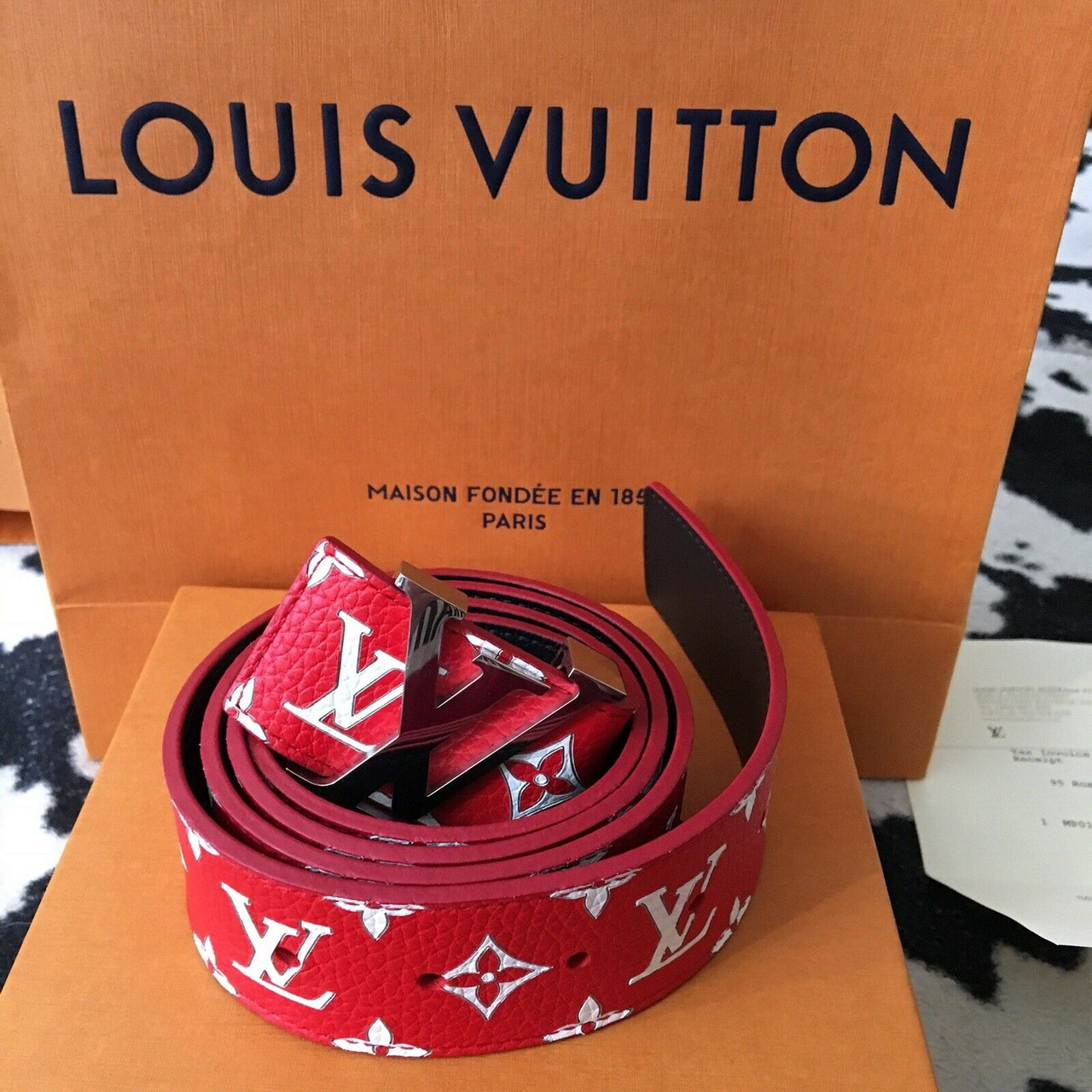 Supreme Louis Vuitton Red Belt