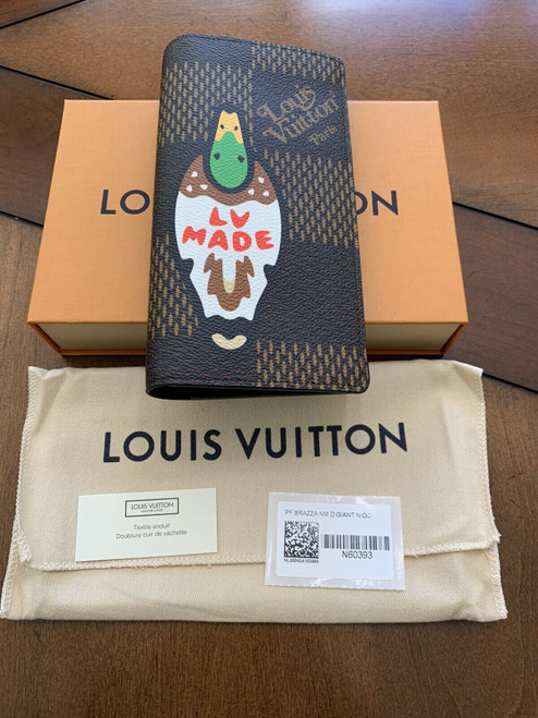 Louis Vuitton x NIGO Portefeuille Brazza Damier Ebene Leather Wallet LV MADE