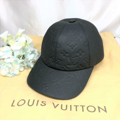 Louis Vuitton Casquette 1.1 Monogram Leather Cap Almost Unused Noir Black 561AK