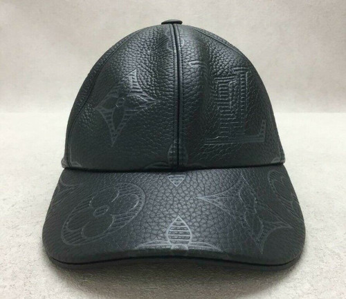 Louis Vuitton Monogram Shadow Casquette Black Leather Size 58 MP2879