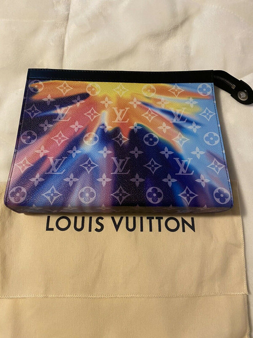 Louis Vuitton Virgil Abloh Pochette Voyage Monogram Sunset Canvas Tie Dye Rare!!