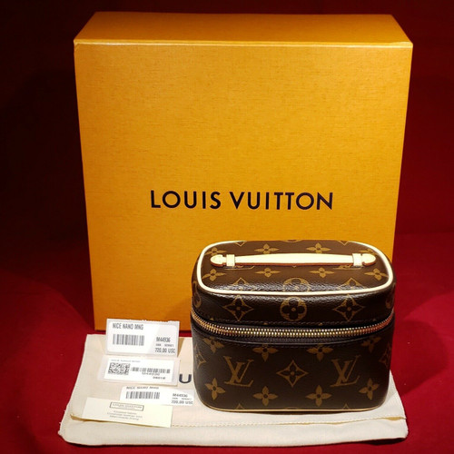 New Authentic Louis Vuitton Nice Nano Monogram Canvas Cosmetic Bag M44936 2020