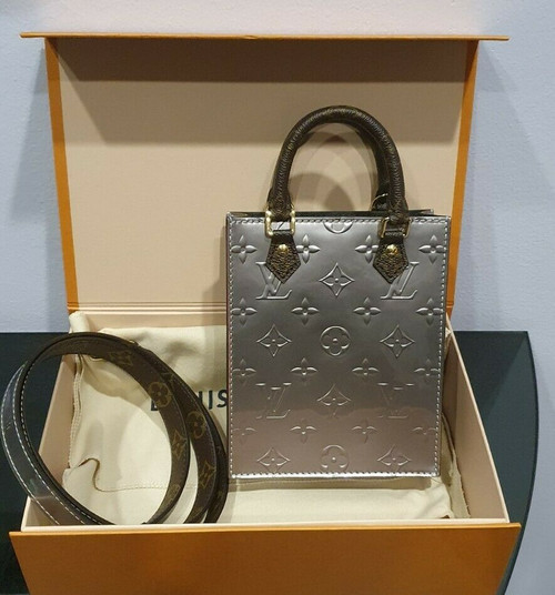 Louis Vuitton Petite Sac Plat Vernis Metallic Monogram LV Authentic Brand New