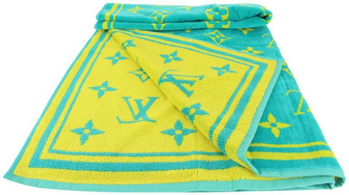Louis Vuitton Limited Green x Yellow Monogram Vuittamins Beach Towel 818lv51