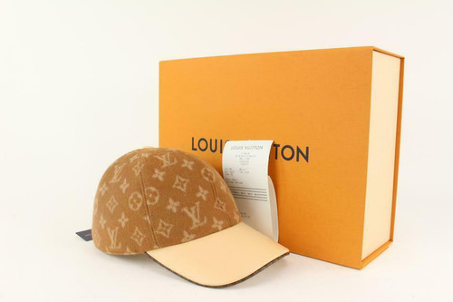 Louis Vuitton Caramel Brown x Beige Cashmere Carry On Cap Ou Pas Baseball Cap