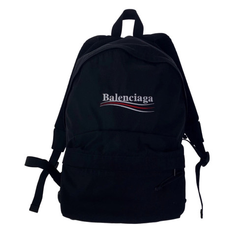 Balenciaga Black Political Campaign Logo Backpack