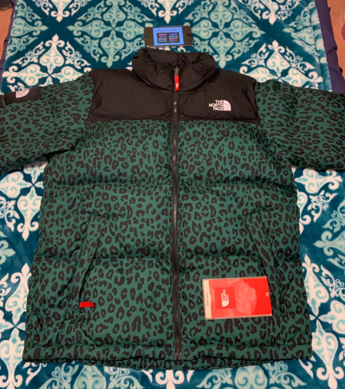 DSWT Supreme North Face Nuptse Large Forest Green Leopard