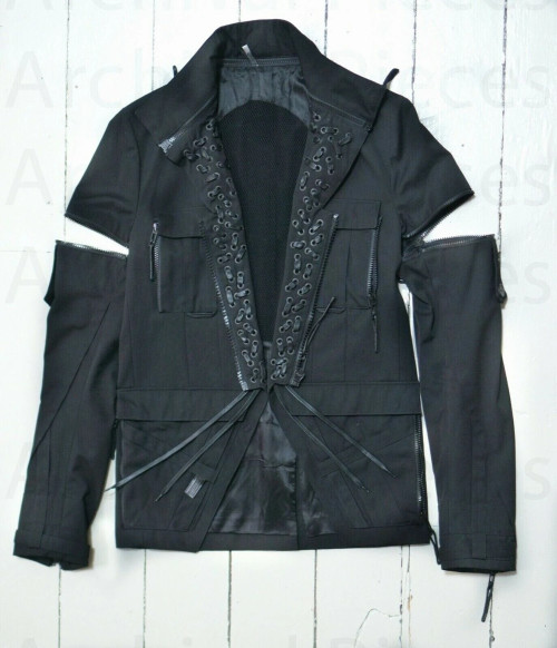 Dior ? Hedi Slimane Dior Homme 2004 Strip Cotton Lace Safari Jacket