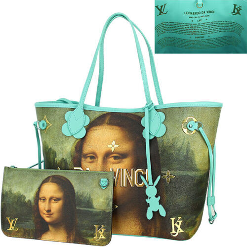Louis Vuitton M43325 Neverfull MM Da Vinci Mona Lisa Masters Tote Bag Jeff Koons