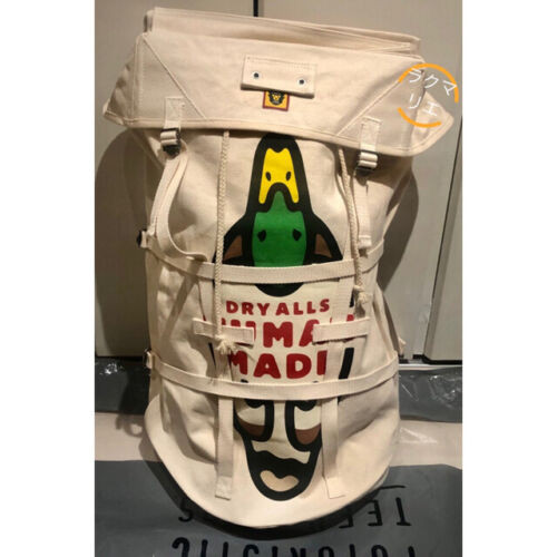 HUMAN MADE Nigo Duck Canvas Rucksack Backpack White NEW from Japan RARE
