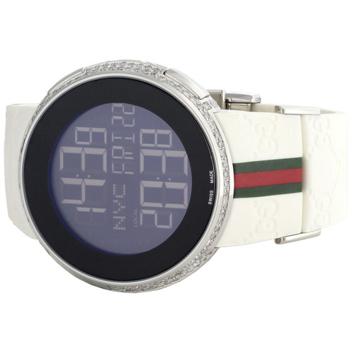 Gucci Diamond White Watch Mens Full Casing Ya114214 5 Row Custom Digital 3.5 CT,what you see will what you get ,or you will get a full refund ,please don't worry