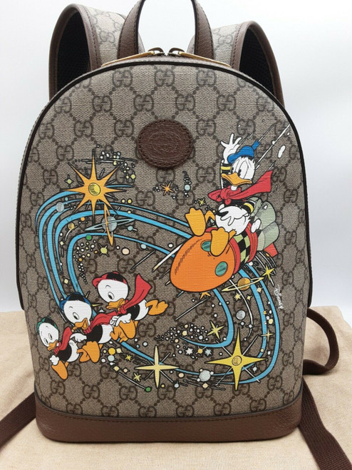 Gucci x Disney Donald Duck Small Backpack gucci Supreme Monogram fabric,what you see will what you get ,or you will get a full refund ,please don't worry
