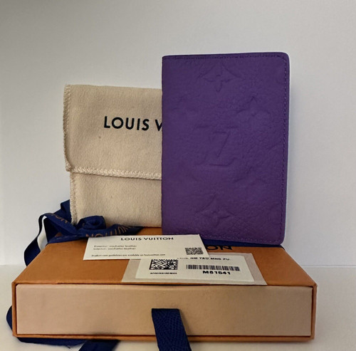 Authentic Louis Vuitton Purple Taurillon Pocket Organizer Virgil Abloh