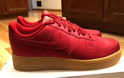 Nike By You ID Air Force 1 Metallic Red Gold Gum Bottom DQ8124