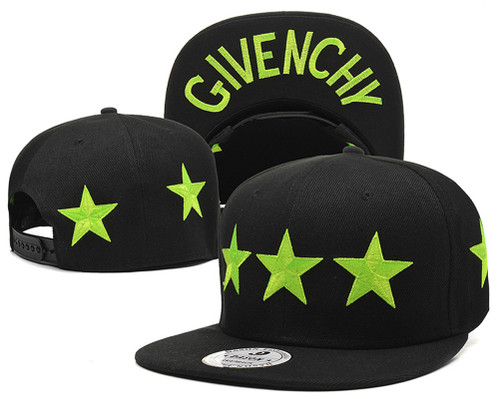 Black GIVENCHY Star Snapback hat/hats with Green Logo