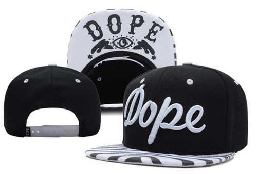 DOPE Snapback hat with black and white logo, Style 10