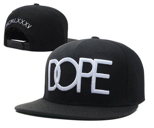 Black with White Logo DOPE Snapback Hat with Pink Brim
