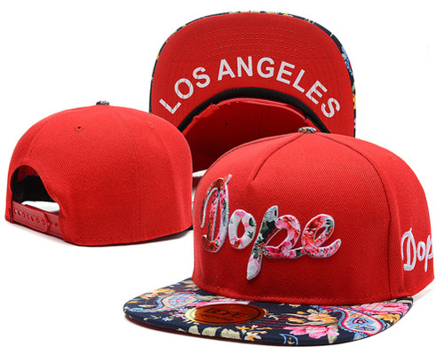 DOPE Metal Logo Snapback hat/hats (Red with Gold DOPE Logo)