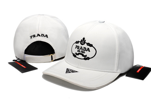 Auth RARE PRADA Milano White Leather Luxury Classic Baseball Cap Hat
